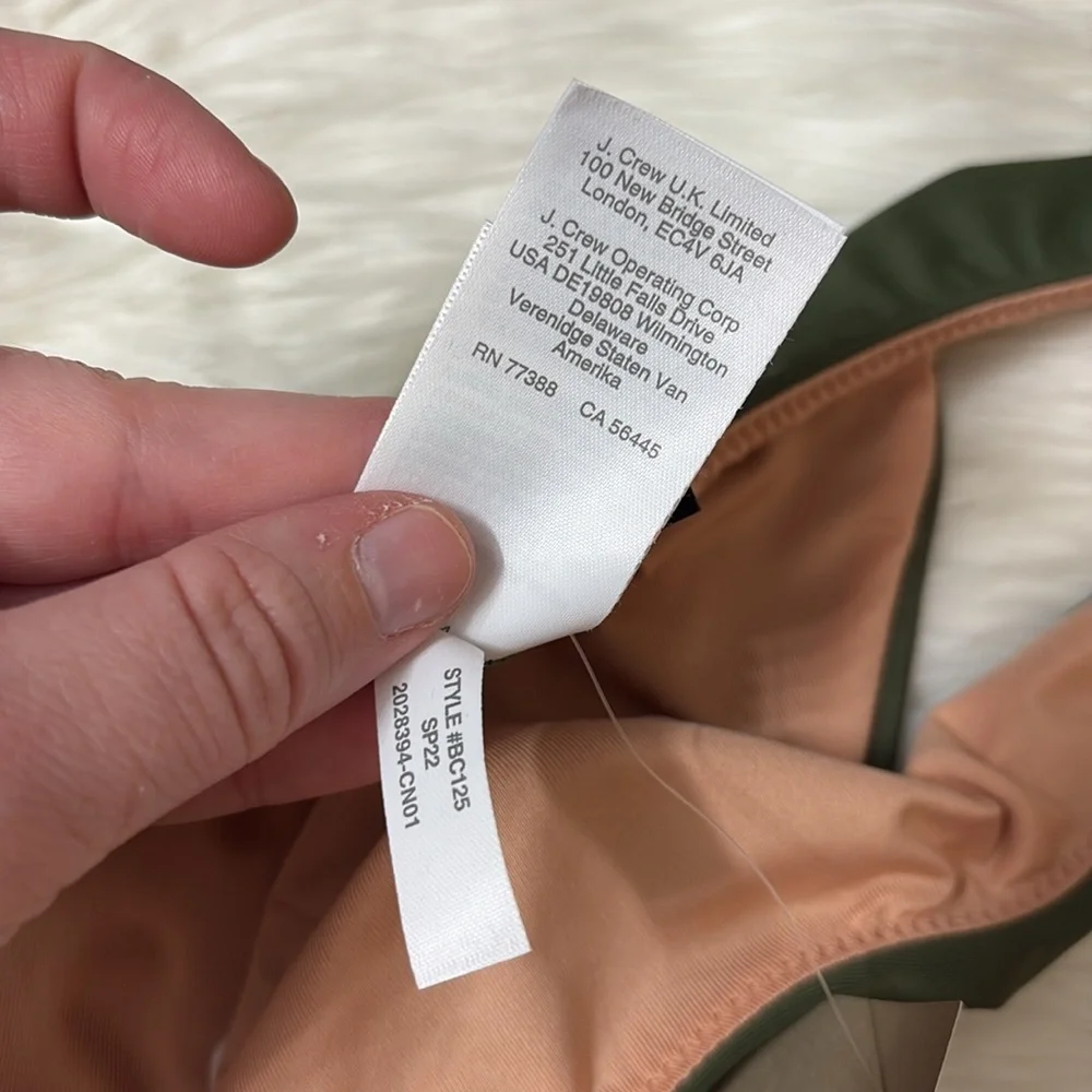 NWT J. Crew Green Bikini Swim Bottoms Only XS